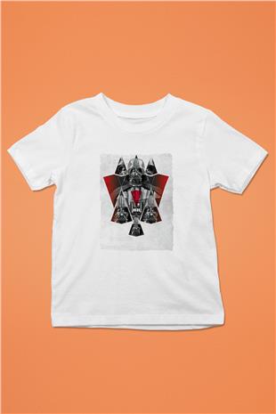 Star Wars (Dart Vader) Baskılı Beyaz Unisex Beyaz Çocuk Tişört - Tshirt