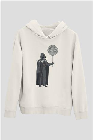 Star Wars (Dart Vader) Baskılı Beyaz Unisex Hoodie