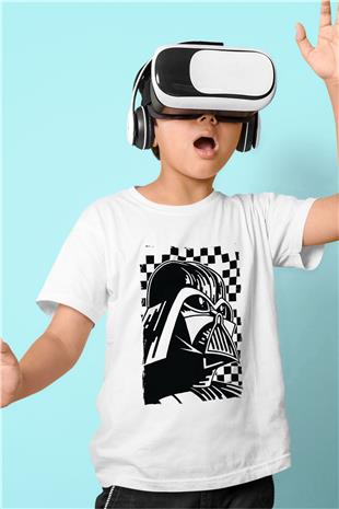 Star Wars (Dart Vader) Baskılı Beyaz Unisex Beyaz Çocuk Tişört - Tshirt