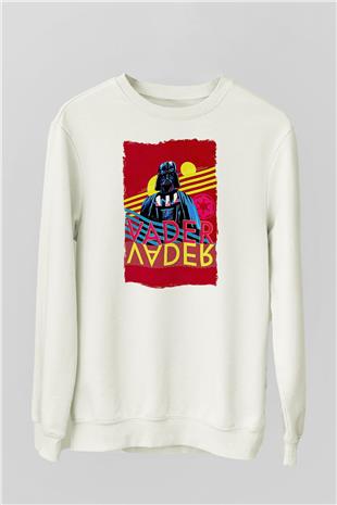 Star Wars (Dart Vader) Baskılı Beyaz Unisex Sweatshirt