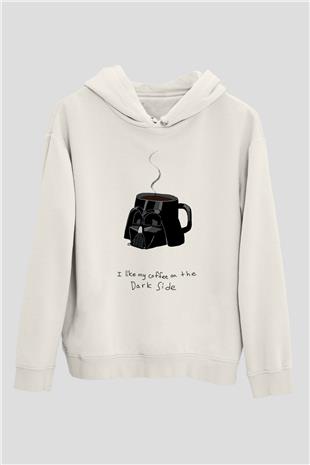 Star Wars (Dart Vader) Baskılı Beyaz Unisex Hoodie