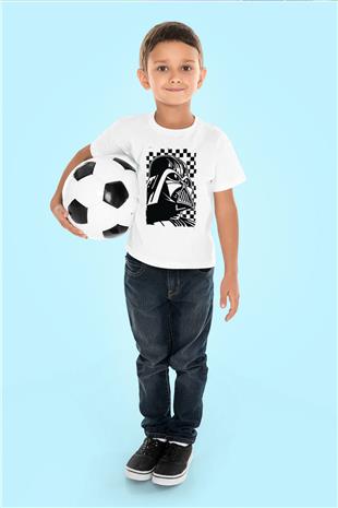 Star Wars (Dart Vader) Baskılı Beyaz Unisex Beyaz Çocuk Tişört - Tshirt