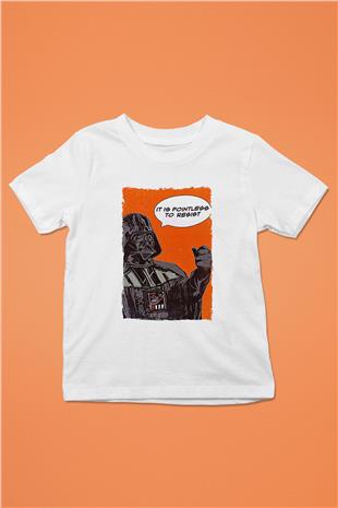 Star Wars (Dart Vader) Baskılı Beyaz Unisex Beyaz Çocuk Tişört - Tshirt