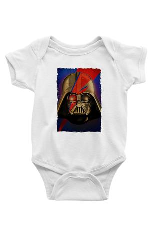 Star Wars (Dart Vader) Baskılı Beyaz Unisex Bebek Body - Zıbın