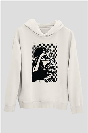 Star Wars (Dart Vader) Baskılı Beyaz Unisex Hoodie