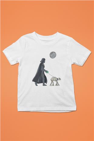 Star Wars (Dart Vader) Baskılı Beyaz Unisex Beyaz Çocuk Tişört - Tshirt