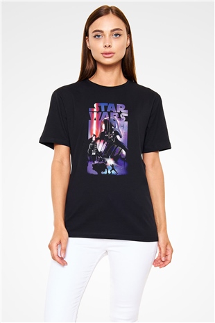 Star Wars (Dart Vader) Baskılı Unisex Siyah Tişört - Tshirt