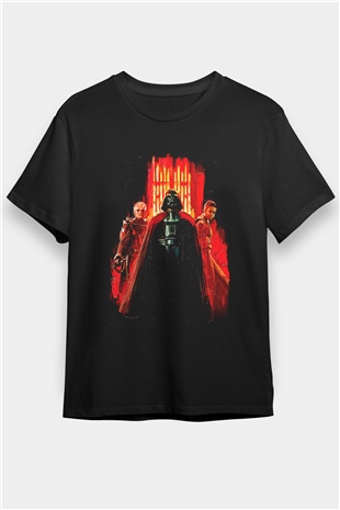 Star Wars (Dart Vader) Baskılı Unisex Siyah Tişört - Tshirt