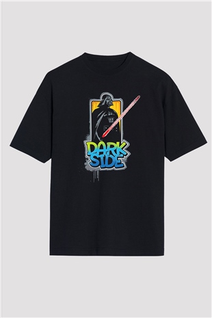 Star Wars (Dart Vader) Baskılı Unisex Siyah Oversize Tişört - Tshirt