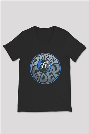 Star Wars (Dart Vader) Baskılı Unisex Siyah V Yaka Tişört - Tshirt