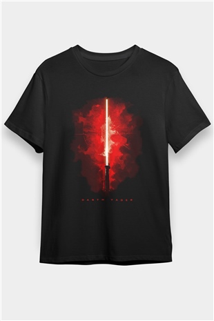 Star Wars (Dart Vader) Baskılı Unisex Siyah Tişört - Tshirt