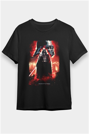 Star Wars (Dart Vader) Baskılı Unisex Siyah Tişört - Tshirt