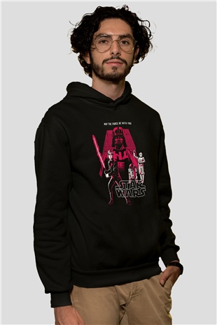 Star Wars (Dart Vader) Baskılı Unisex Siyah Hoodie