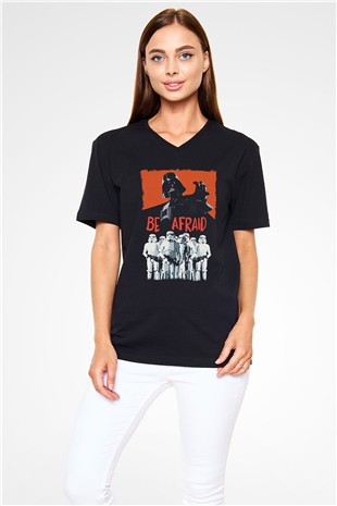 Star Wars (Dart Vader) Baskılı Unisex Siyah V Yaka Tişört - Tshirt