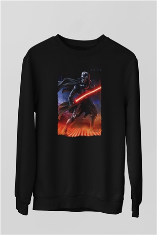 Star Wars (Dart Vader) Baskılı Unisex Siyah Sweatshirt