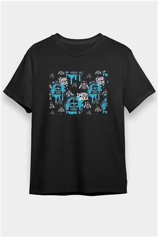 Star Wars (Dart Vader) Baskılı Unisex Siyah Tişört - Tshirt