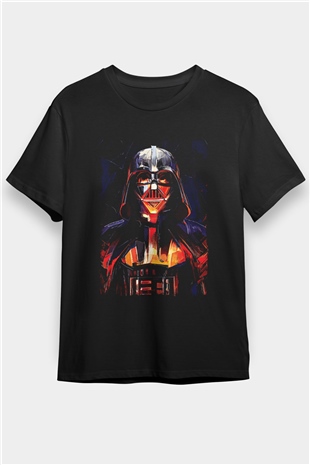 Star Wars (Dart Vader) Baskılı Unisex Siyah Tişört - Tshirt
