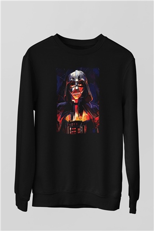 Star Wars (Dart Vader) Baskılı Unisex Siyah Sweatshirt