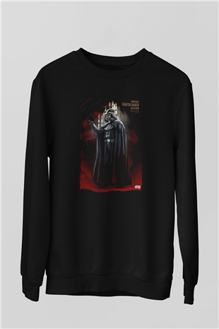 Star Wars (Dart Vader) Baskılı Unisex Siyah Sweatshirt