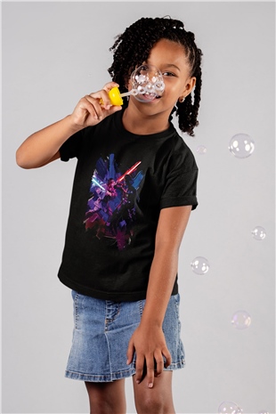 Star Wars (Dart Vader) Baskılı Unisex Siyah Çocuk Tişört - Tshirt