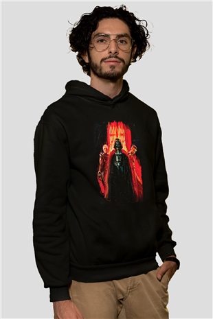 Star Wars (Dart Vader) Baskılı Unisex Siyah Hoodie