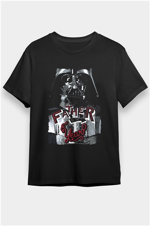 Star Wars (Dart Vader) Baskılı Unisex Siyah Tişört - Tshirt