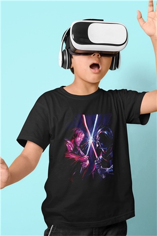 Star Wars (Dart Vader) Baskılı Unisex Siyah Çocuk Tişört - Tshirt