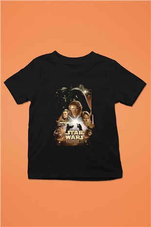 Star Wars (Dart Vader) Baskılı Unisex Siyah Çocuk Tişört - Tshirt