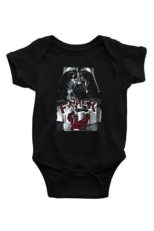 Star Wars (Dart Vader) Baskılı Unisex Siyah Bebek Body - Zıbın