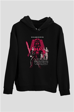 Star Wars (Dart Vader) Baskılı Unisex Siyah Hoodie