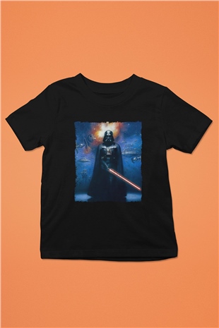 Star Wars (Dart Vader) Baskılı Unisex Siyah Çocuk Tişört - Tshirt