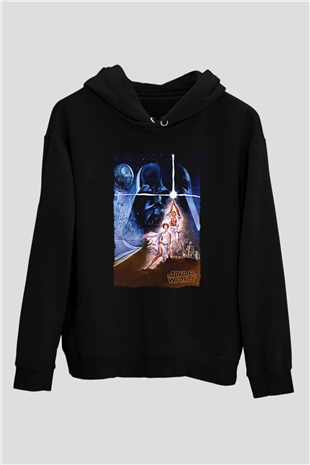 Star Wars (Dart Vader) Baskılı Unisex Siyah Hoodie