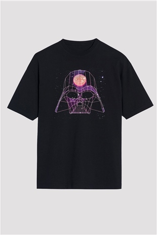 Star Wars (Dart Vader) Baskılı Unisex Siyah Oversize Tişört - Tshirt