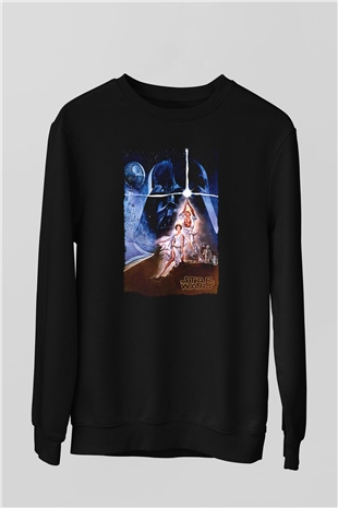 Star Wars (Dart Vader) Baskılı Unisex Siyah Sweatshirt
