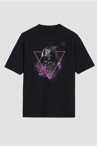 Star Wars (Dart Vader) Baskılı Unisex Siyah Oversize Tişört - Tshirt