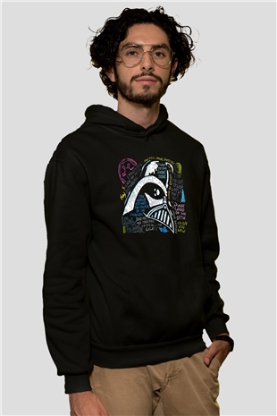 Star Wars (Dart Vader) Baskılı Unisex Siyah Hoodie
