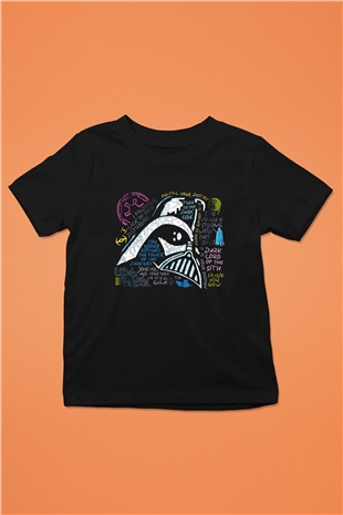 Star Wars (Dart Vader) Baskılı Unisex Siyah Çocuk Tişört - Tshirt