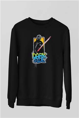 Star Wars (Dart Vader) Baskılı Unisex Siyah Sweatshirt