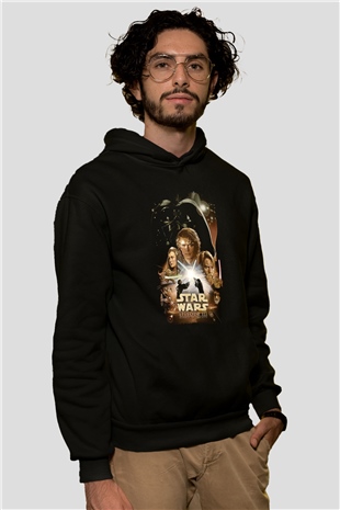 Star Wars (Dart Vader) Baskılı Unisex Siyah Hoodie
