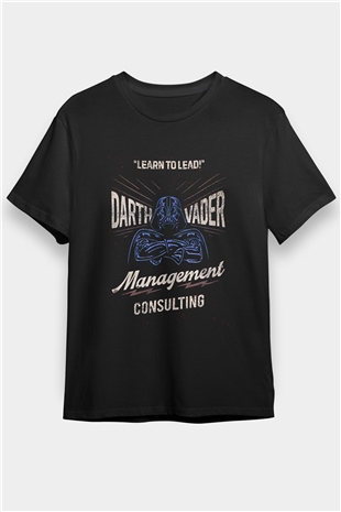 Star Wars (Dart Vader) Baskılı Unisex Siyah Tişört - Tshirt