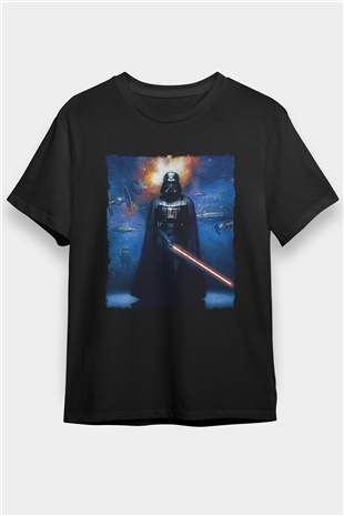 Star Wars (Dart Vader) Baskılı Unisex Siyah Tişört - Tshirt