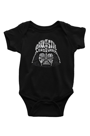 Star Wars (Dart Vader) Baskılı Unisex Siyah Bebek Body - Zıbın