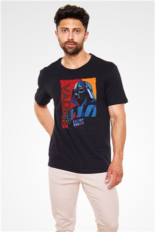 Star Wars (Dart Vader) Baskılı Unisex Siyah Tişört - Tshirt