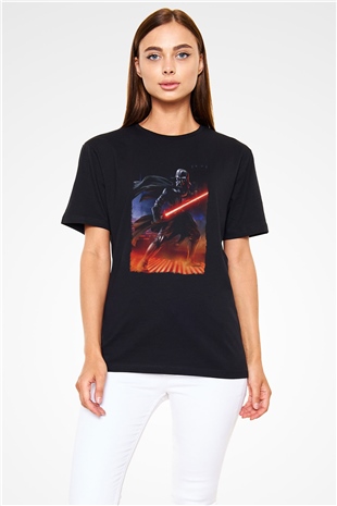 Star Wars (Dart Vader) Baskılı Unisex Siyah Tişört - Tshirt
