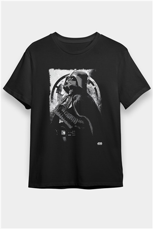 Star Wars (Dart Vader) Baskılı Unisex Siyah Tişört - Tshirt