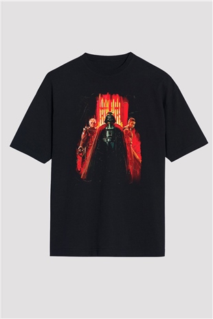Star Wars (Dart Vader) Baskılı Unisex Siyah Oversize Tişört - Tshirt