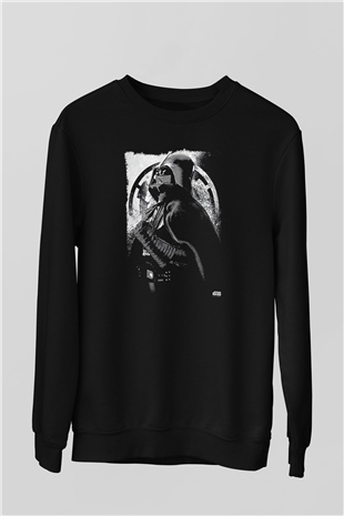 Star Wars (Dart Vader) Baskılı Unisex Siyah Sweatshirt