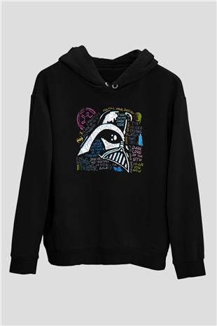 Star Wars (Dart Vader) Baskılı Unisex Siyah Hoodie