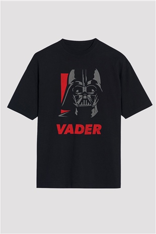 Star Wars (Dart Vader) Baskılı Unisex Siyah Oversize Tişört - Tshirt