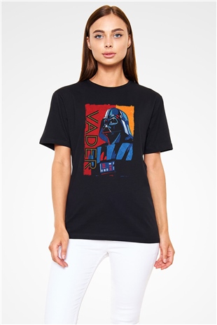 Star Wars (Dart Vader) Baskılı Unisex Siyah Tişört - Tshirt